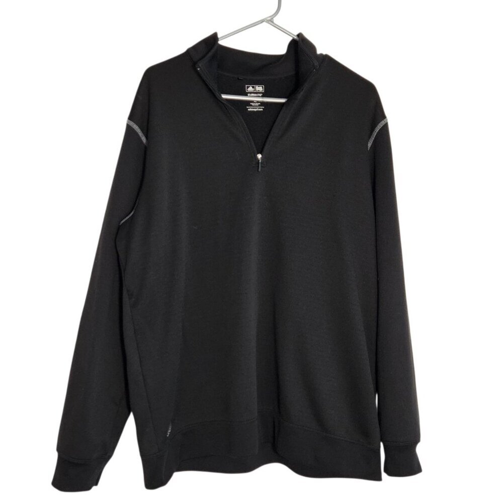 Adidas Golf Men's Athletic Climalite Black 1/4 Quarter Zip Pullover Size XL